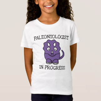 進行している古生物学者パープルトリケラトプス少女 Tシャツ