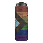 進行プライドフラグLGBT木目名前をカスタムする タンブラー (正面)