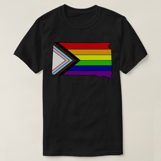進行プライド国旗サウスダコタ Tシャツ (デザイン正面)