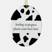 進行中のドア・ハンガーを食べ物を与えること セラミックオーナメント (右)