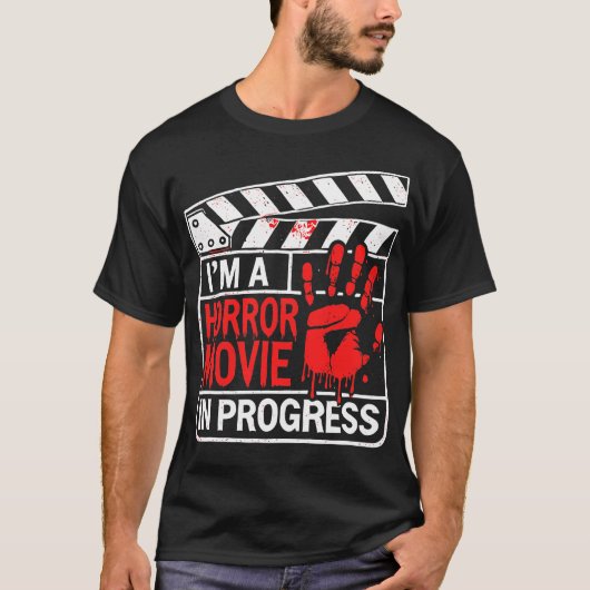 進行中のホラー 怖い手形デザイン Tシャツ (正面)