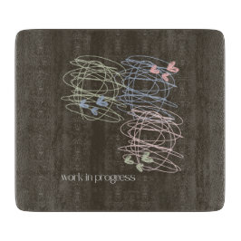 進行中の作業 – 落書きとハート カッティングボード