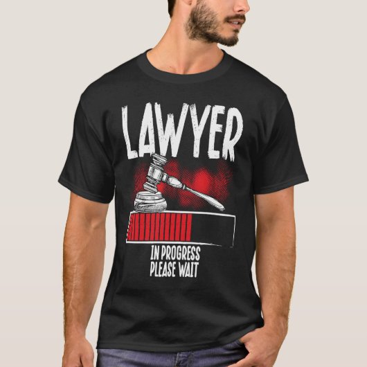 進行中の弁護士お待ちください弁護士 Tシャツ (正面)