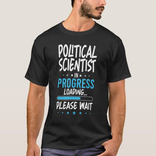進行中の政治科学者 Tシャツ (正面)