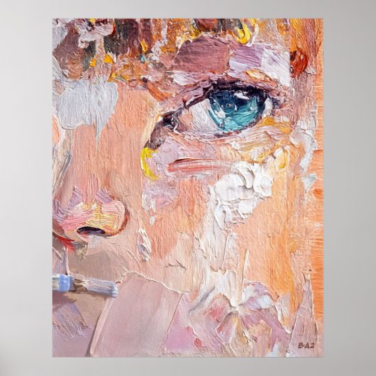 進行中の油彩画 ポスター (正面)