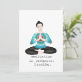 進行中の瞑想、呼吸 サンキューカード (スタンド正面)