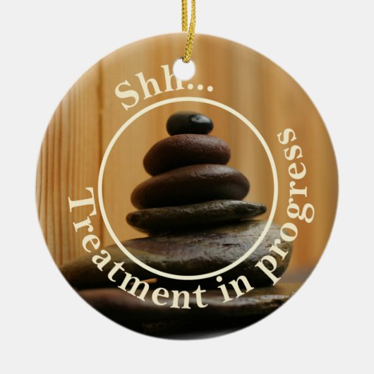 進行中の石のトリートメントを邪魔しない セラミックオーナメント (正面)