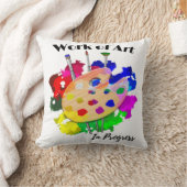 進行中の芸術作品アーティストパレットブラシ クッション (ブランケット)