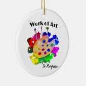 進行中の芸術作品アーティストパレットブラシ セラミックオーナメント (右)