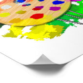 進行中の芸術作品アーティストパレットブラシ ポスター (角)