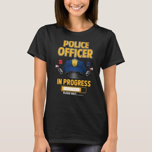 進行中の警察官Cop犯罪学 Tシャツ (正面)