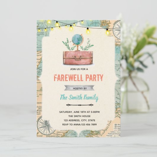 進行中の遠くにパーティーテーマ招待状 招待状 (スタンド正面)