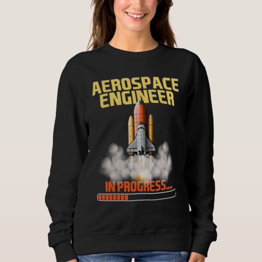 進行中 – 航空宇宙技術者航空縁起 スウェットシャツ (正面)