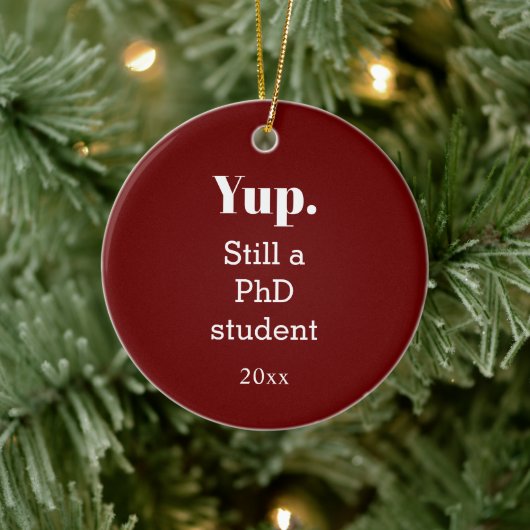 進行中Burgundy PhDの学生 セラミックオーナメント (ツリー)