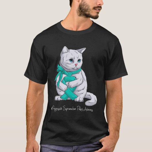 進行性核上まひ認識度月茶 Tシャツ (正面)