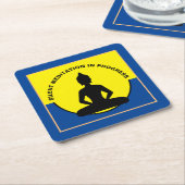 進静か行中の瞑想と仏の心遣い スクエアペーパーコースター (アングル)