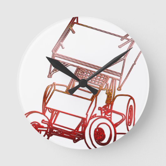 逸れるスプリント車か日没 ラウンド壁時計 (正面)