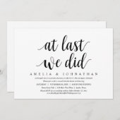 遂に我々は駆け落ち結婚の夕食を取った 招待状 (正面/裏面)