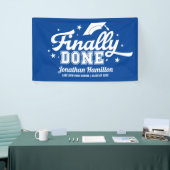 遂に終了 青い卒業パーティー 横断幕 (トレードショー)