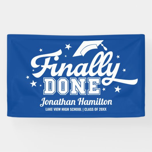 遂に終了 青い卒業パーティー 横断幕 (横)