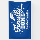 遂に終了 青い卒業パーティー 横断幕 (縦)