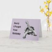 遅いおもしろい誕生日、スローカメ、ペンシルアート カード (黄色い花)