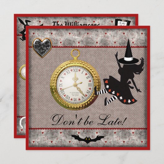 遅いアリスの魔法使いのハローウィンパーティの招待があないで下さい 招待状 (正面/裏面)