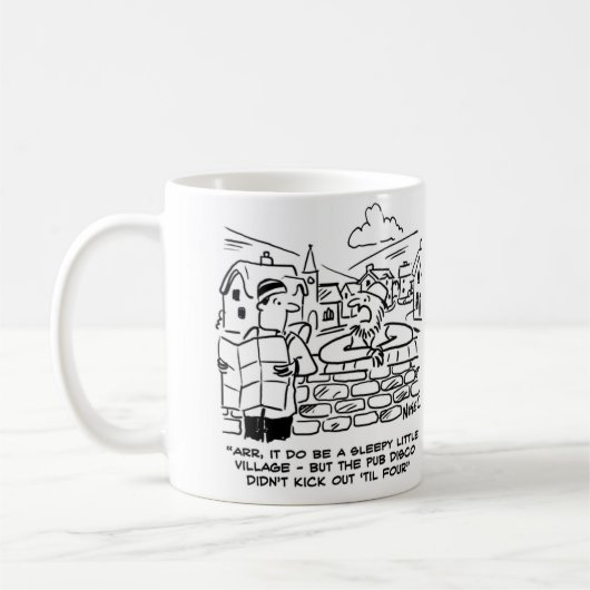 遅いパブのディスコのために眠い村 コーヒーマグカップ (左)