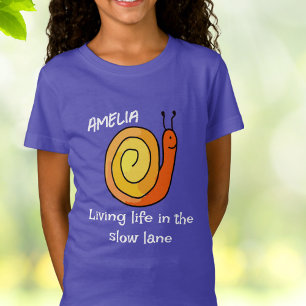 遅いパーソナライズされたカタツムリTシャツ Tシャツ