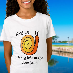 遅いパーソナライズされたカタツムリTシャツ Tシャツ