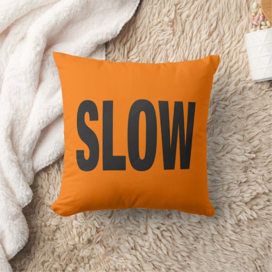 遅い注意記号 クッション (ブランケット)