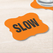 遅い注意記号 ペーパーコースター (アングル)