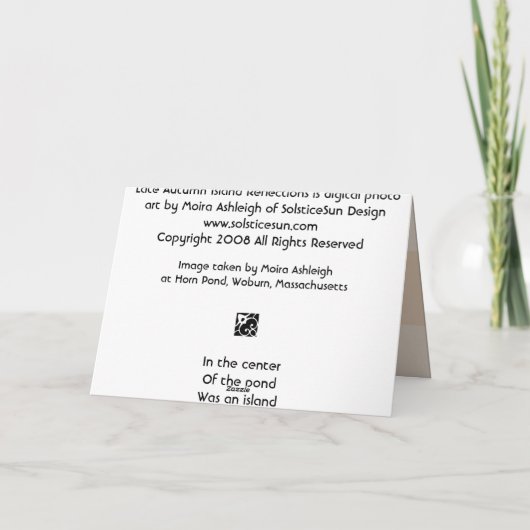 遅い秋の島の反射 カード (裏面)