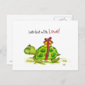 遅い誕生日カメ – 遅いが恋で ポストカード (正面/裏面)