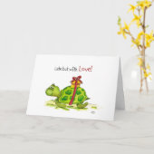 遅い誕生日カード – ラブ亀と カード (黄色い花)