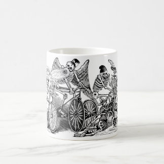 遅い1800'sメキシコ頃Calaveraの競輪選手 コーヒーマグカップ
