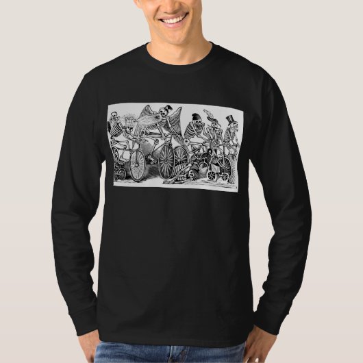 遅い1800'sメキシコ頃Calaveraの競輪選手 Tシャツ (正面)