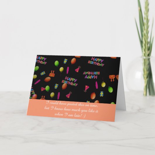 遅おもしろいいハッピーバースデー カード (正面)