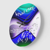 遅おもしろいれ抽象芸術ブルー ラージ壁時計 (傾斜)