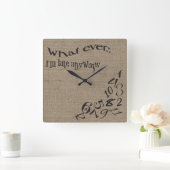 遅おもしろい刻時計 スクエア壁時計 (ホーム)