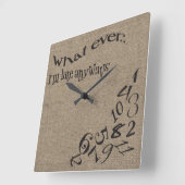 遅おもしろい刻時計 スクエア壁時計 (傾斜)