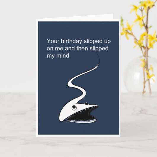 遅おもしろい日 カード (黄色い花)