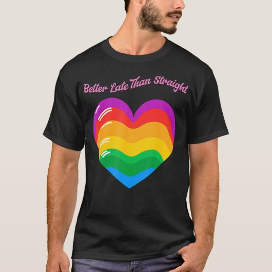 遅くてもいいからまっすぐ進もう LGBT ゲイ Tシャツ (正面)