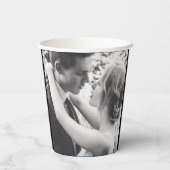 遅くてもいいから結婚式の写真 黒 紙コップ (裏面)