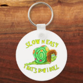 遅くて簡単が私の転がやり方 キーホルダー (正面)