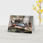 遅くなったタートルズの誕生日グリーティングカードです カード (黄色い花)