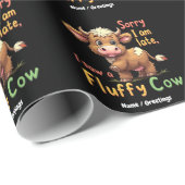 遅くなってごめんなさい、カワイイ&ふわふわの牛を見おもしろいた ラッピングペーパー (ロールコーナー)