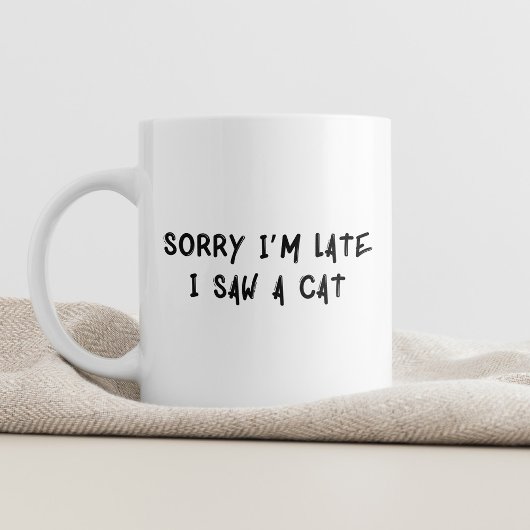 遅くなってごめんなさい、キャットコーヒーカップお洒落を見た コーヒーマグカップ