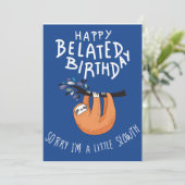 遅くなってごめんなさい。ハッピーベレート誕生日 サンキューカード (スタンド正面)