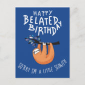 遅くなってごめんなさい。ハッピーベレート誕生日 シーズンポストカード (正面)